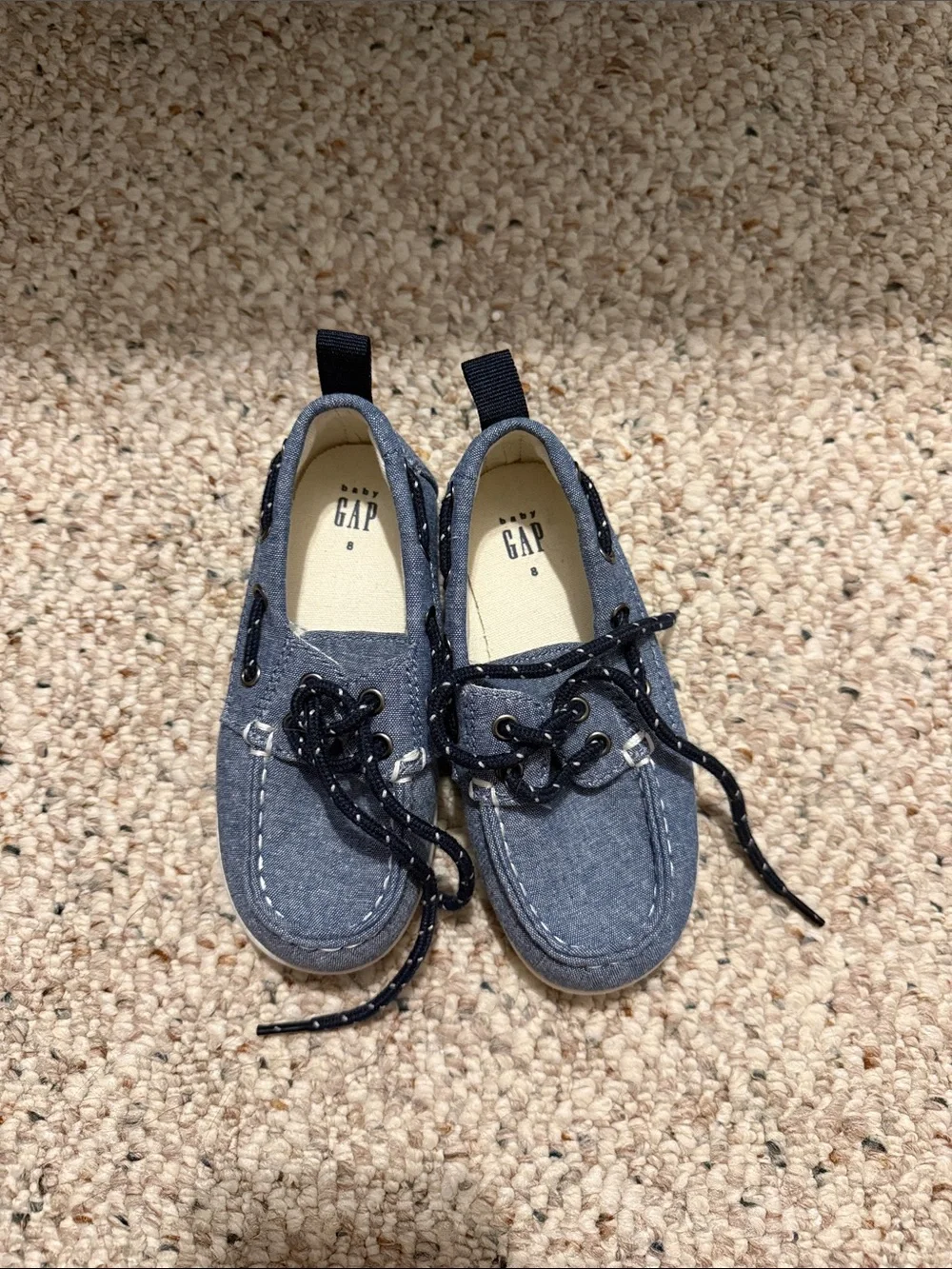 GAP Kids Chambray Blue Moccasin Boat Shoes